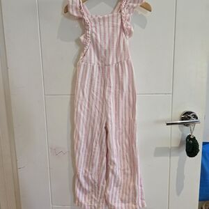Zara Kids Pink and White Striped Romper